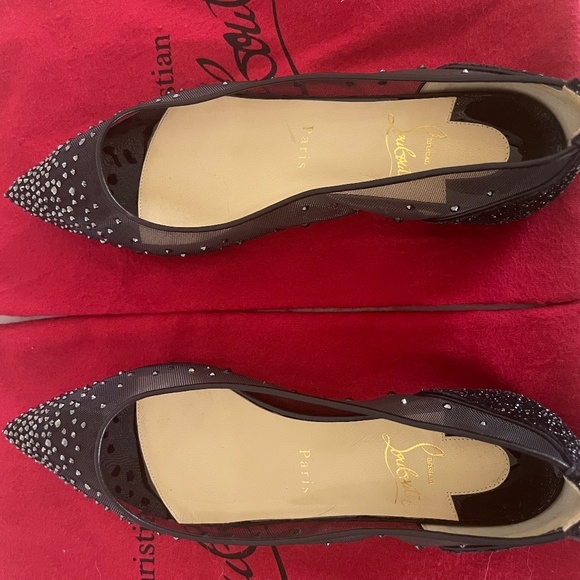 Christian Louboutin Studded Follies Strass Ballet Flats - Picture 8 of 8